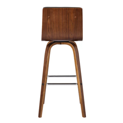 Hiram Solid Wood Swivel Bar Stool