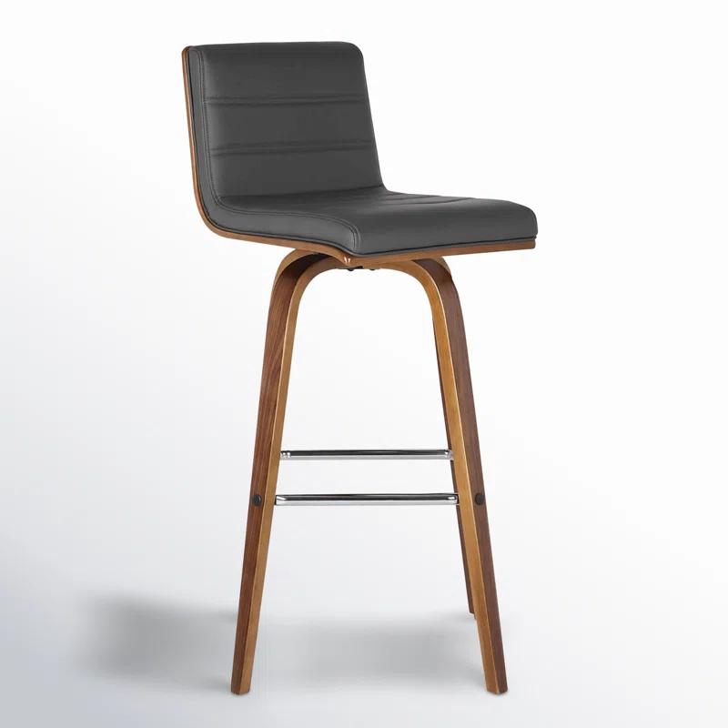 Hiram Solid Wood Swivel Bar Stool
